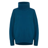 Roll-Neck Jumper – Teal – front view
