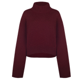 Wide-Sleeve Jumper – Burgundy – front view