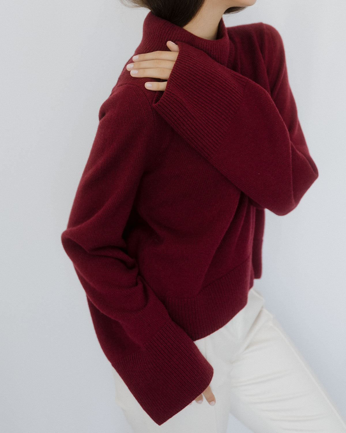 Wide-Sleeve Jumper – Burgundy – view 2