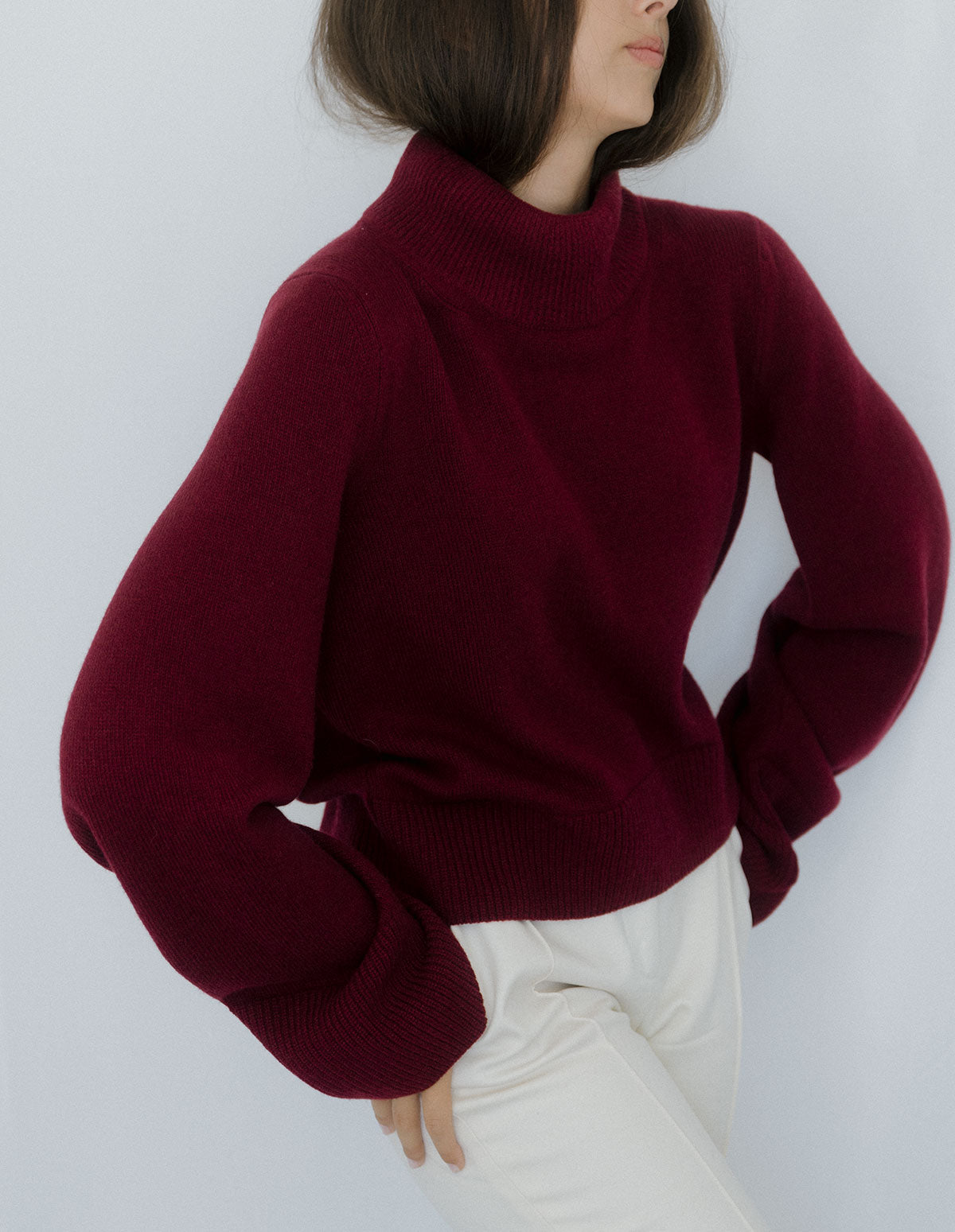 Wide-Sleeve Jumper – Burgundy – view 3