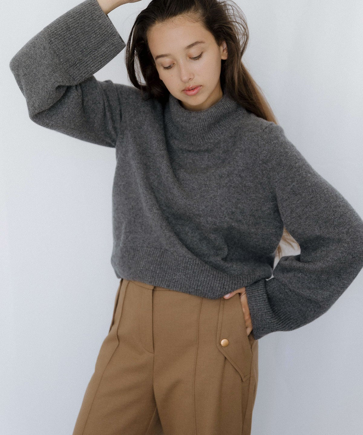 Wide-Sleeve Jumper – Grey – view 2