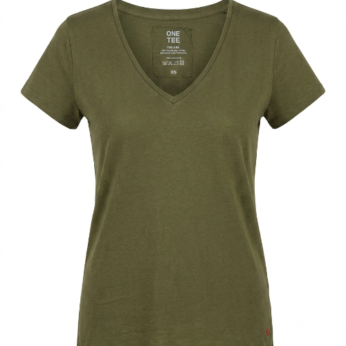 ONE TEE Victor V-neck T-shirt in khaki