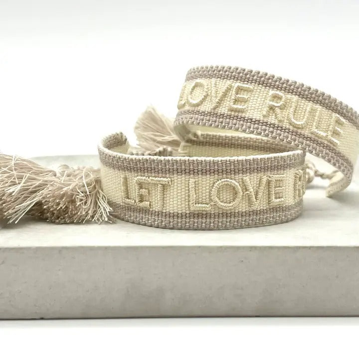Parsley & Pepper LET LOVE RULE Statement Woven Bracelet – view 2