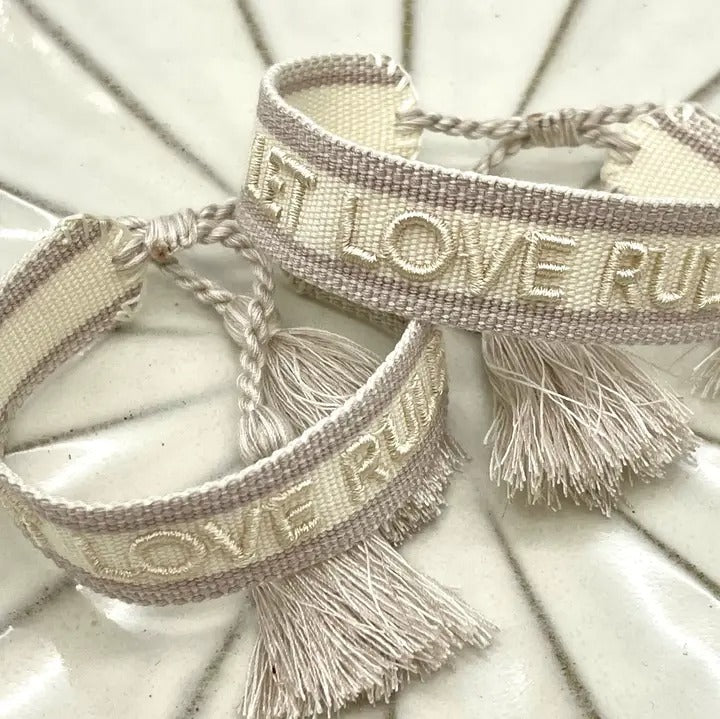 Parsley & Pepper LET LOVE RULE Statement Woven Bracelet – view 3