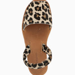 Leopard print Avarca sandals with nappa leather and tyre-tread sole.