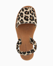 Leopard print Avarca sandals with nappa leather and tyre-tread sole.