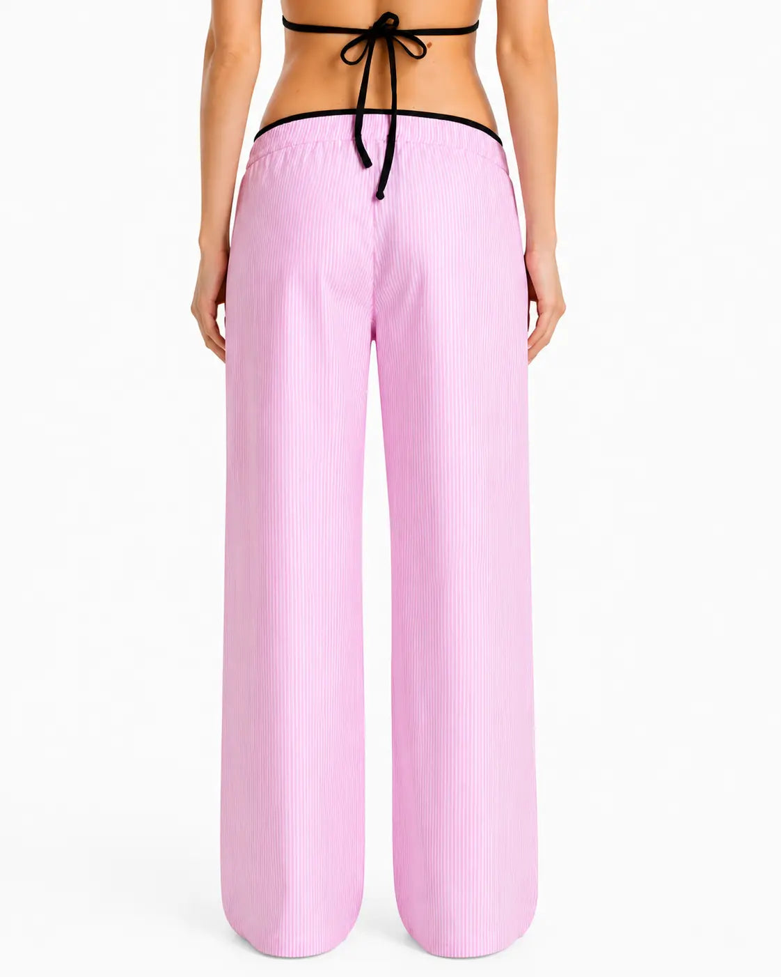 SANDIA Candy-Striped Cotton Wide-Leg Pants – view 3