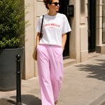 SANDIA Candy-Striped Cotton Wide-Leg Pants
