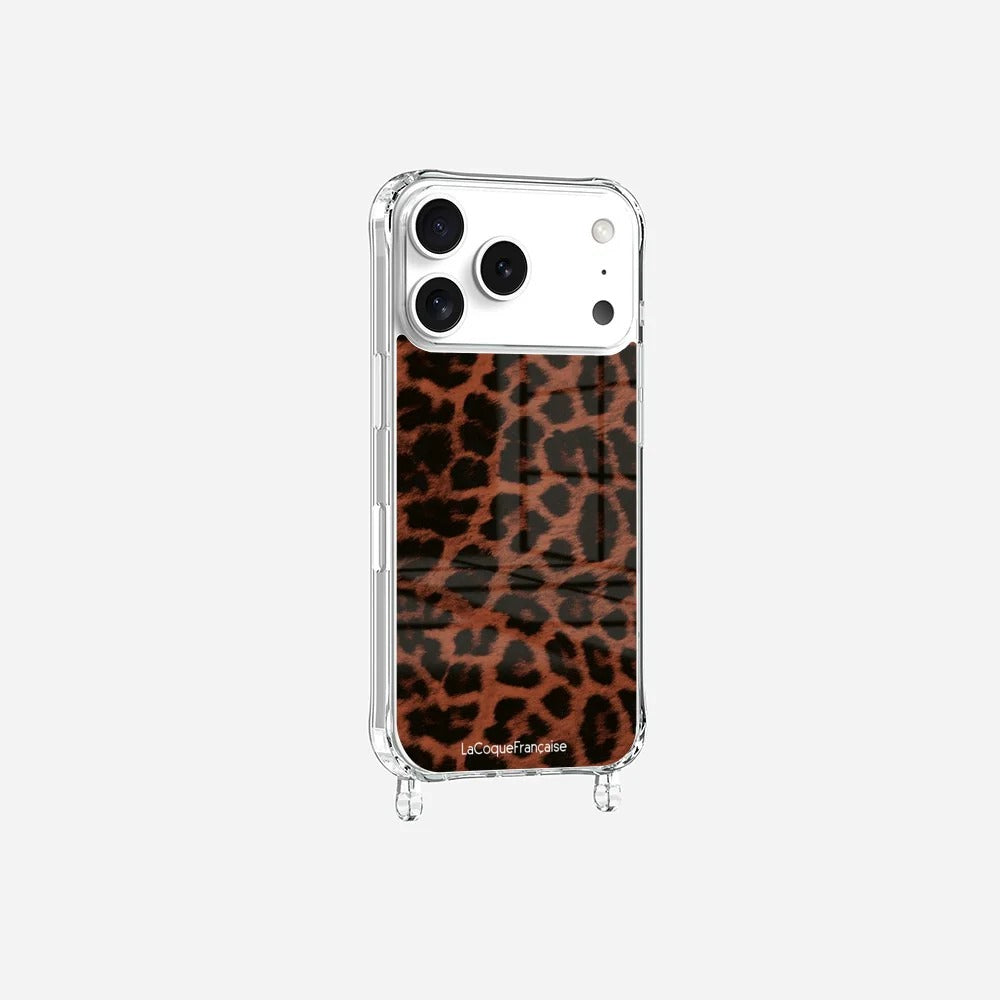 Terracotta leopard print ring case for iPhone 17 Pro by La Coque Française