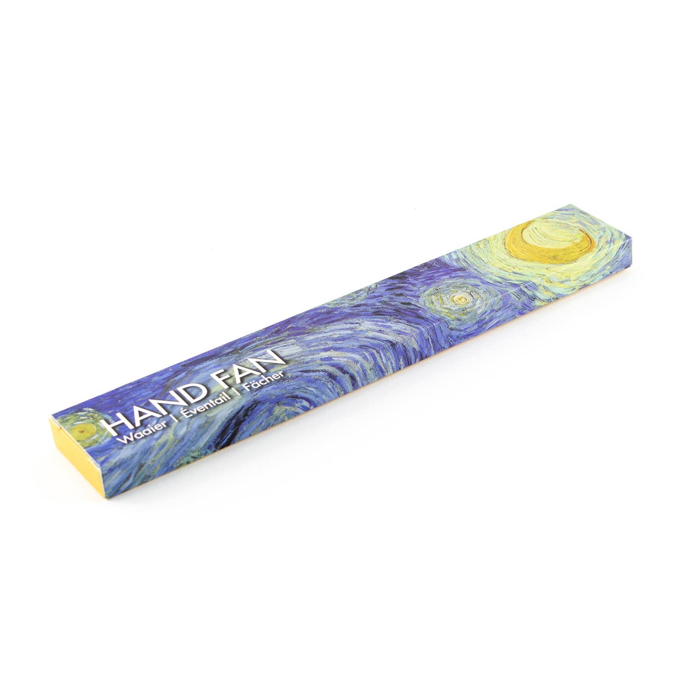 Van Gogh Hand Fan – The Starry Night — bamboo folding fan with printed fabric, view 2