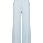 Van Palma Lune wide-leg linen trousers in sky blue, front view