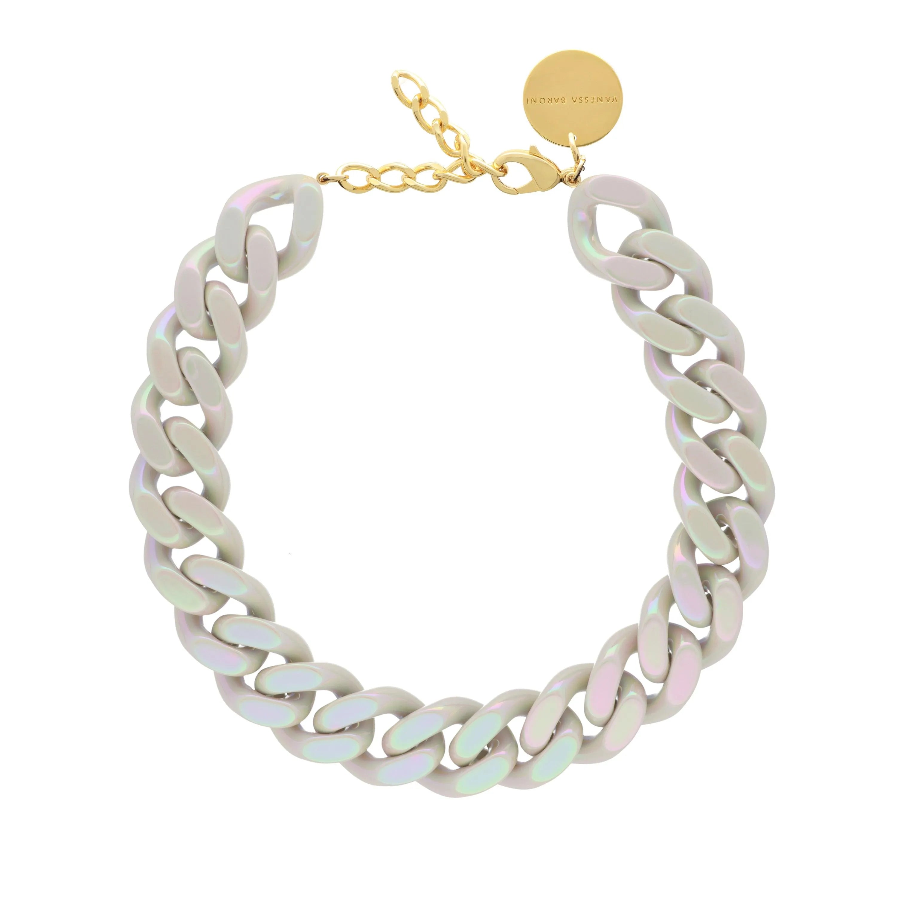 VANESSA BARONI -Flat Chain Necklace | Jade Marble