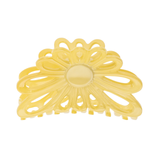 Yellow Flower Claw 8cm with glossy floral acetate design front view