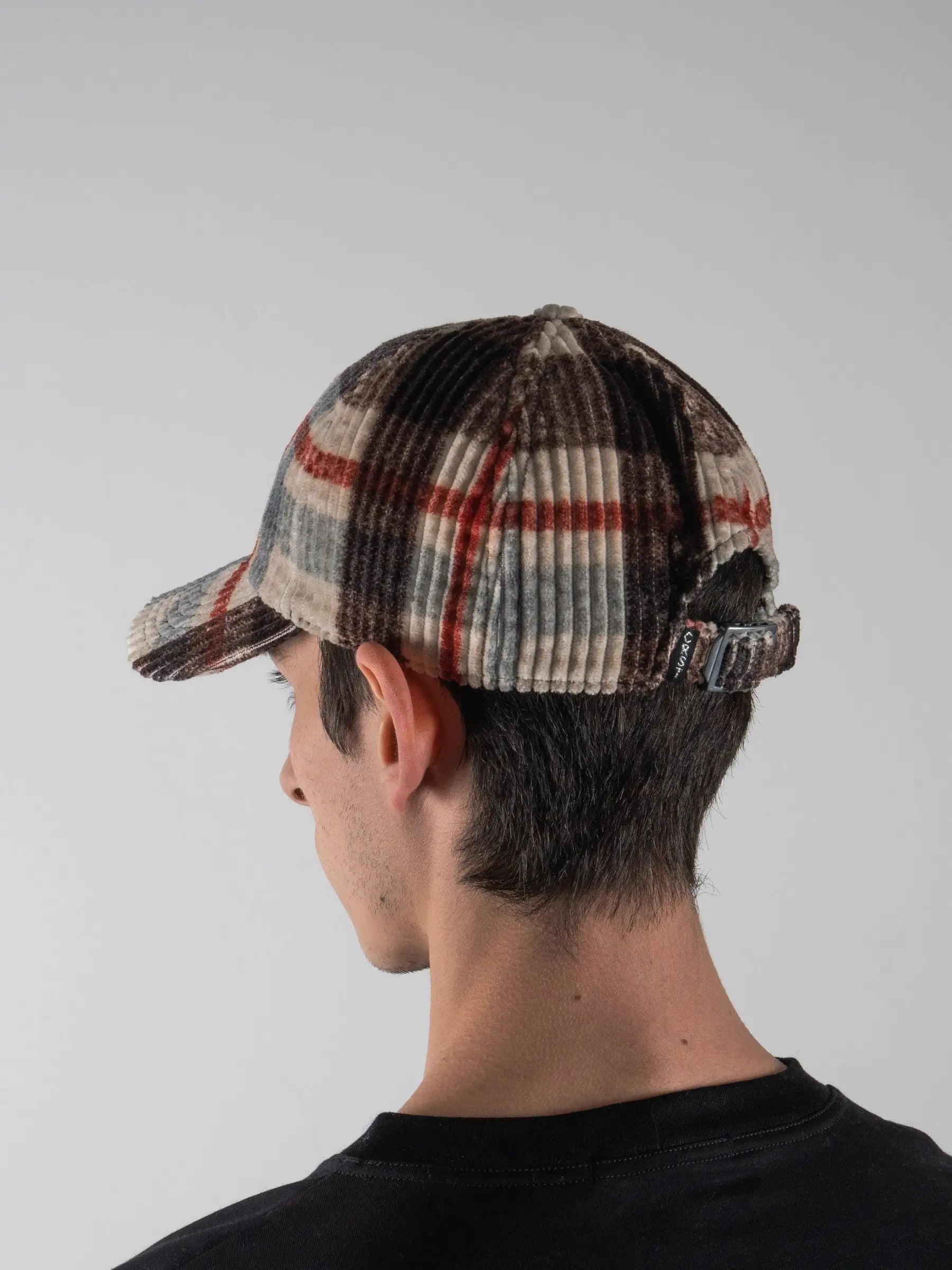 Crest Plaid Corduroy Baseball Cap in Multicolored Plaid - Adjustable for perfect fit