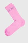 Pink socks with the words open by Chaton Gonflable
