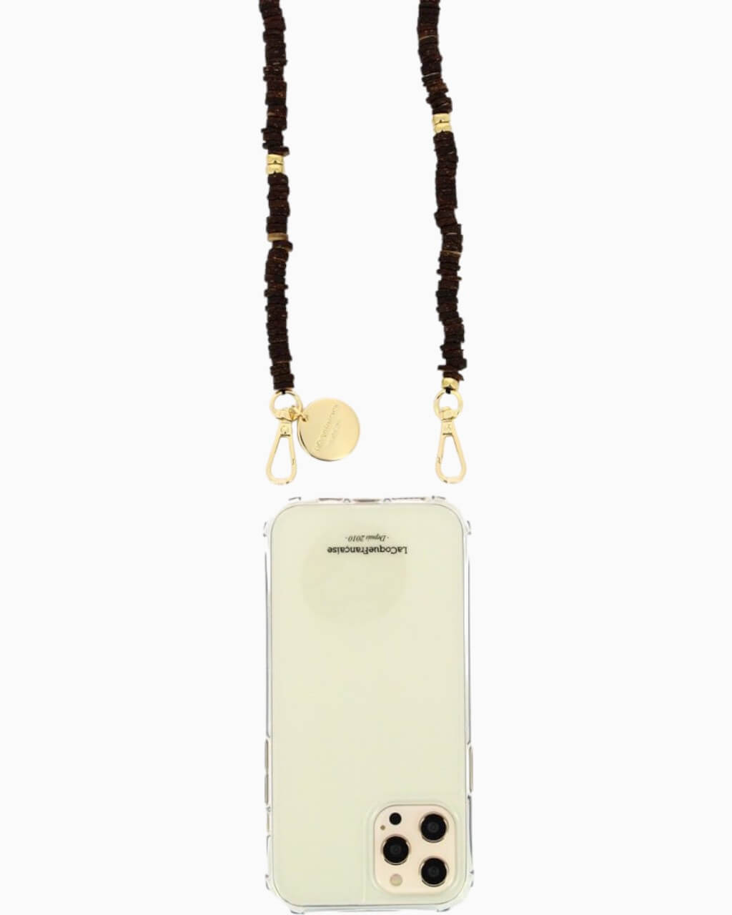 Gaby Brown Wooden Pearls Phone Strap