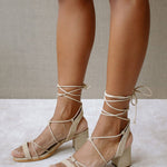 ALOHAS - Suede Lace Sandals | Beige