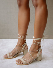 ALOHAS - Suede Lace Sandals | Beige