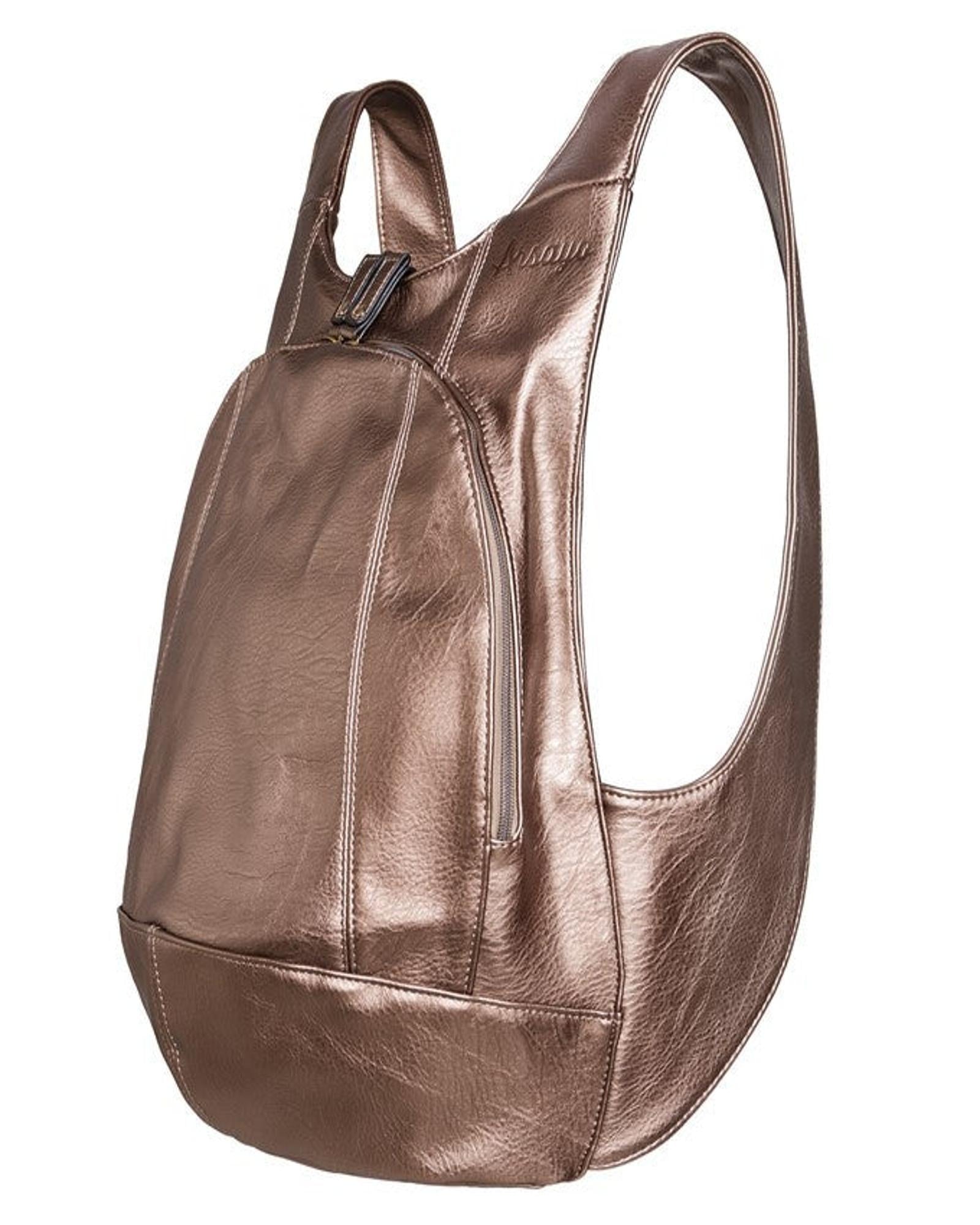 ARSAYO Original vegan backpack in bronze metallic PU, another view