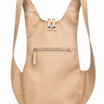 ARSAYO Mela backpack in beige AppleSkin with patented secure closure, another view