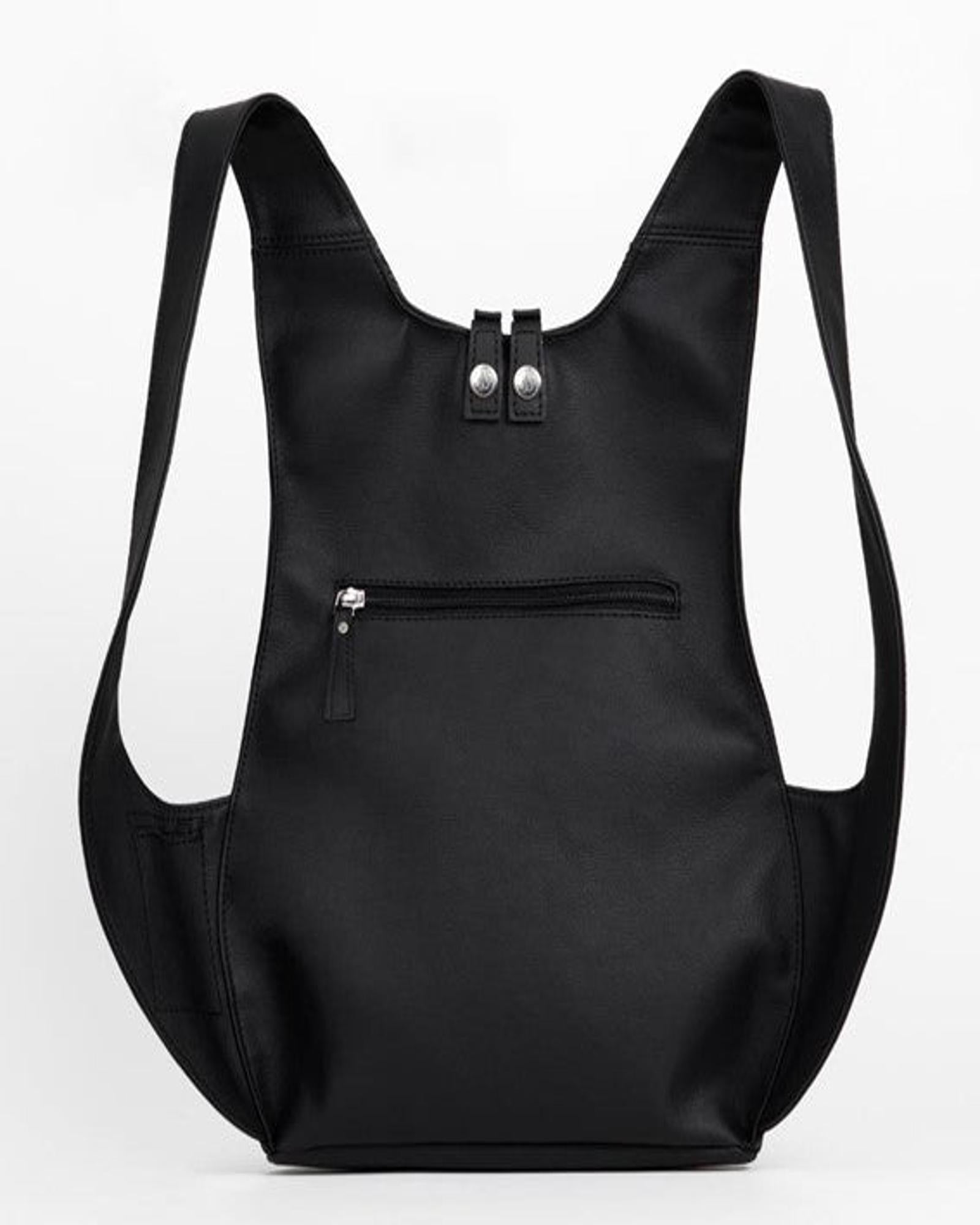 ARSAYO Mela backpack in black AppleSkin with patented secure closure, another view