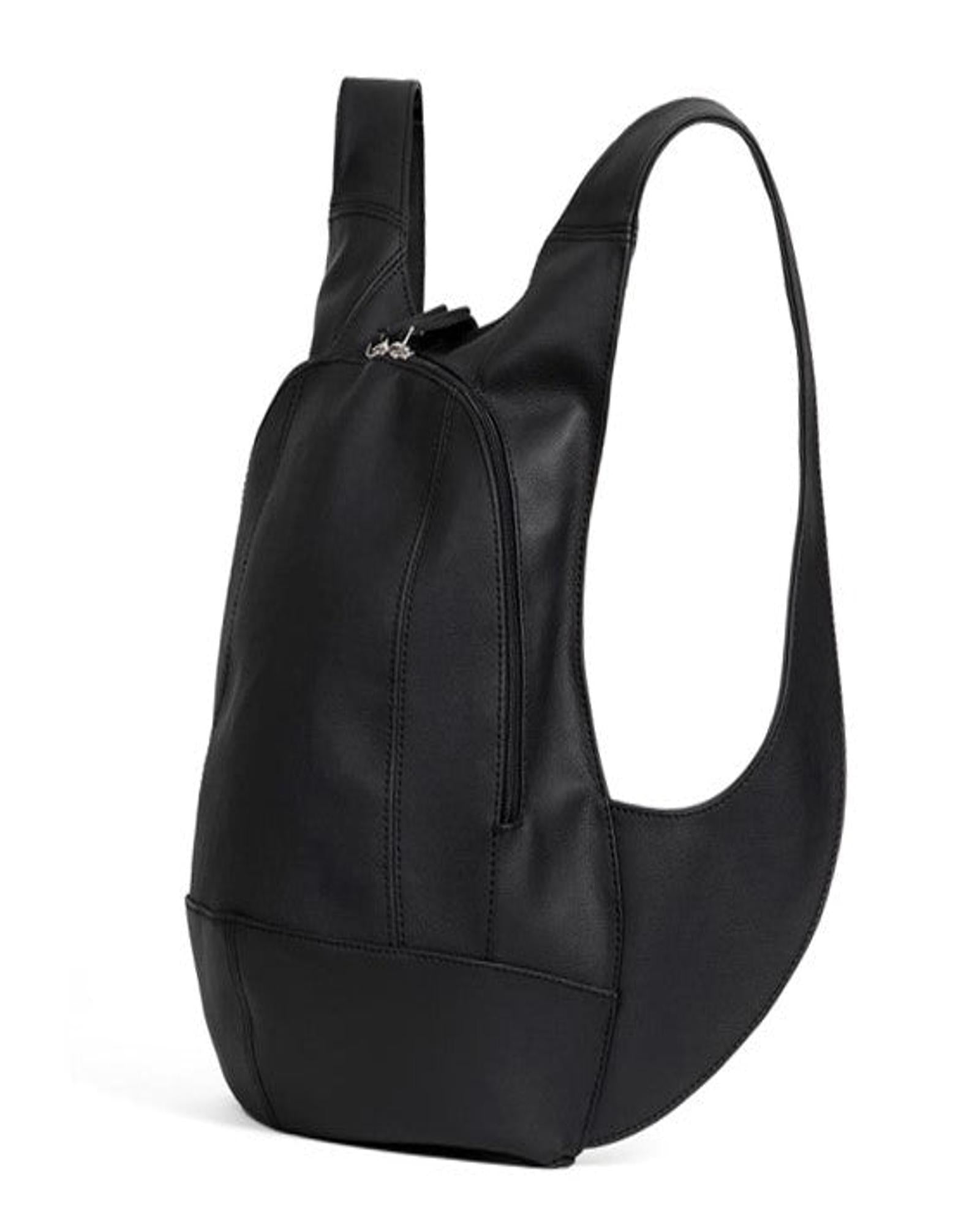 ARSAYO Mela backpack in black AppleSkin with patented secure closure, another view