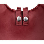 ARSAYO Mela backpack in burgundy AppleSkin with patented secure closure, another view
