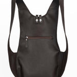ARSAYO Mela backpack in dark brown AppleSkin with patented secure closure, another view