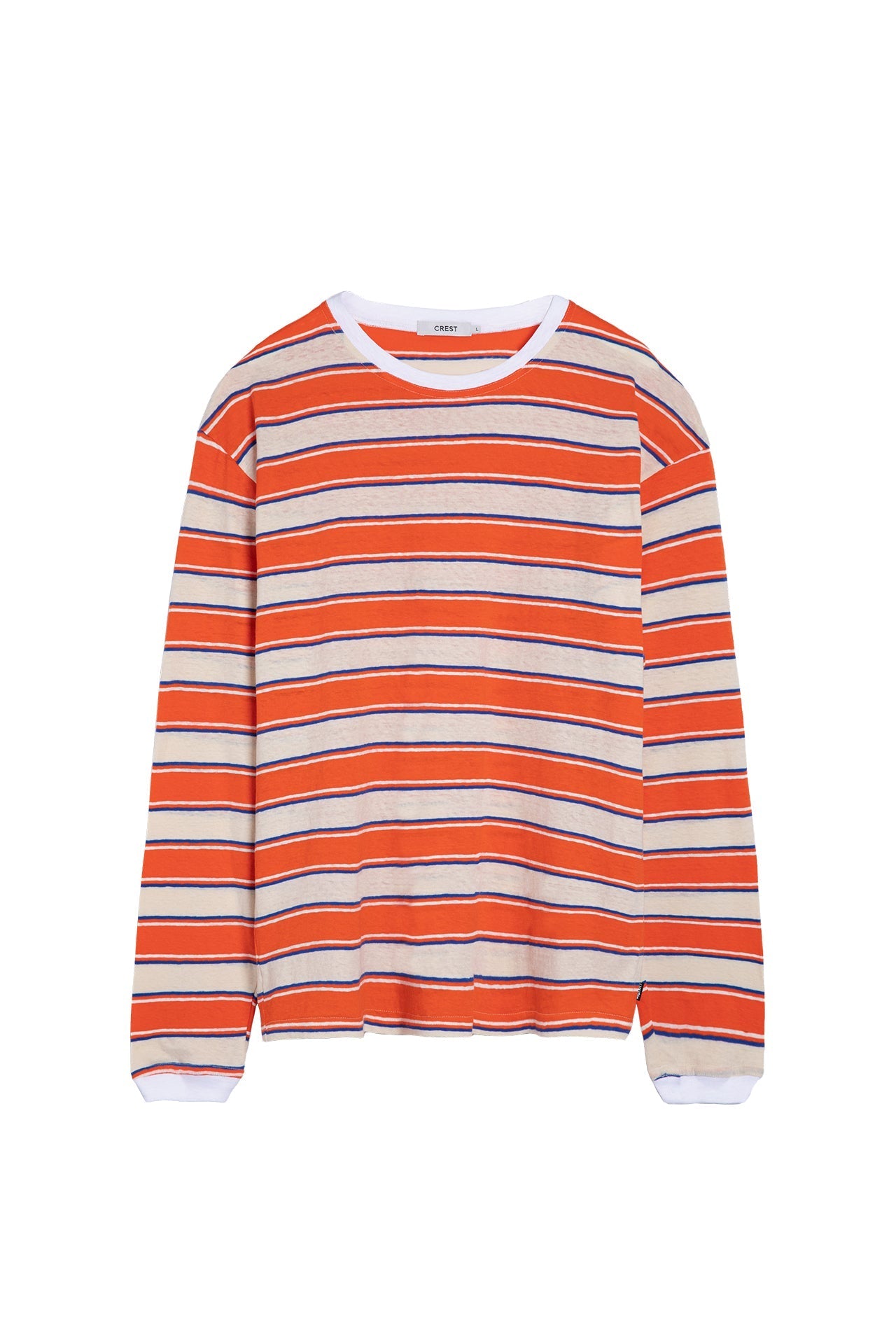CREST - Border Long Sleeves T-Shirt | Orange Stripes