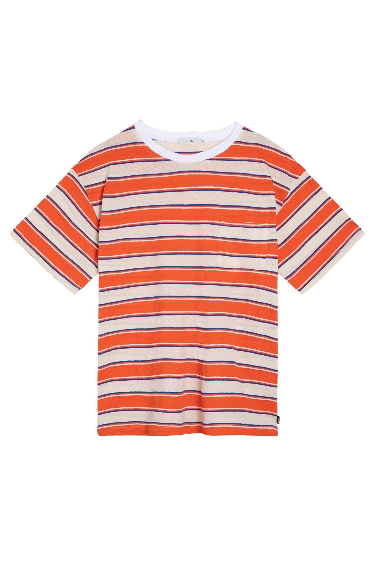 CREST - Border Short Sleeves T-Shirt | Orange Stripes