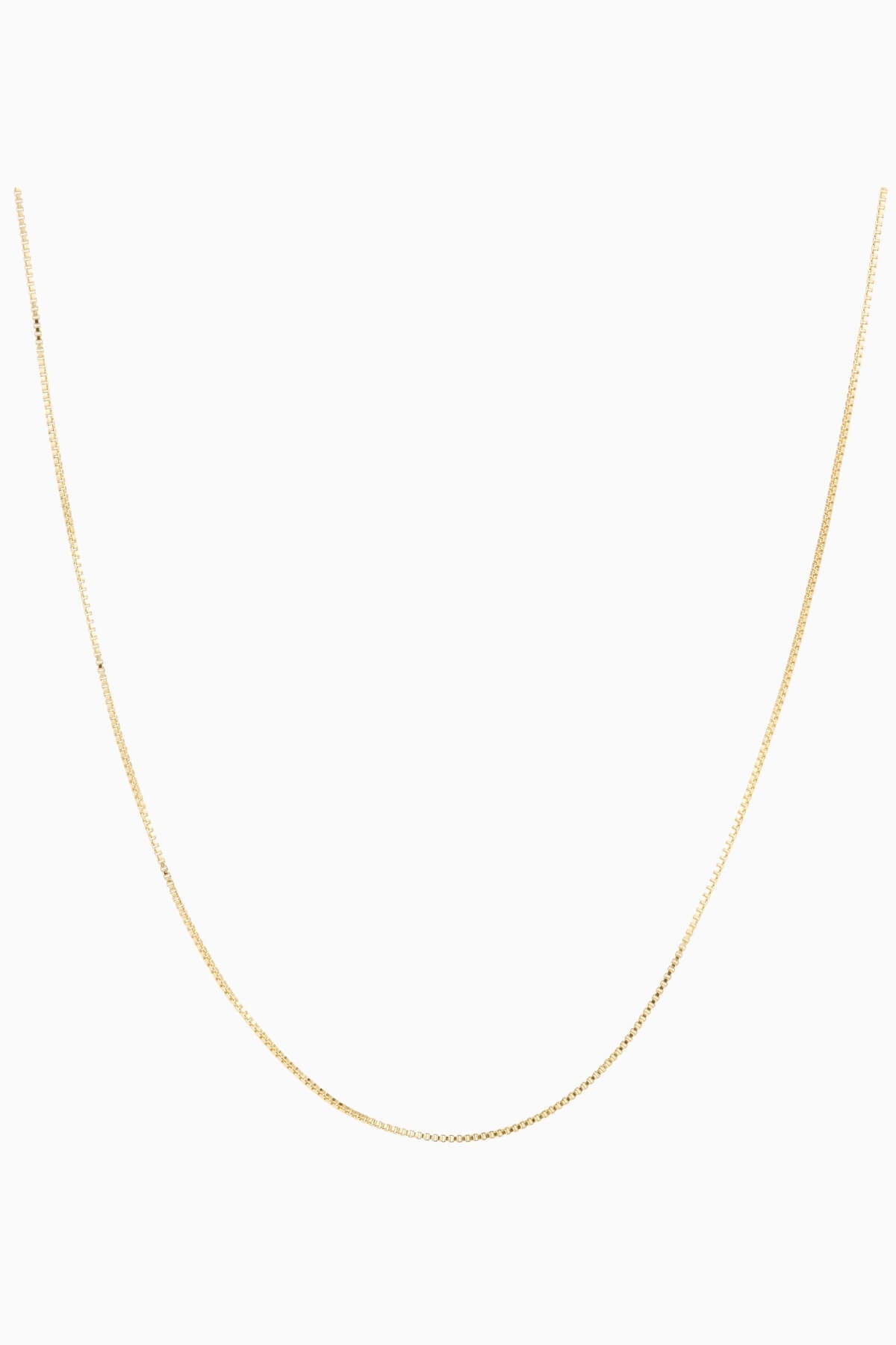 Crystal Haze gold-plated box chain necklace, flat lay on a white background