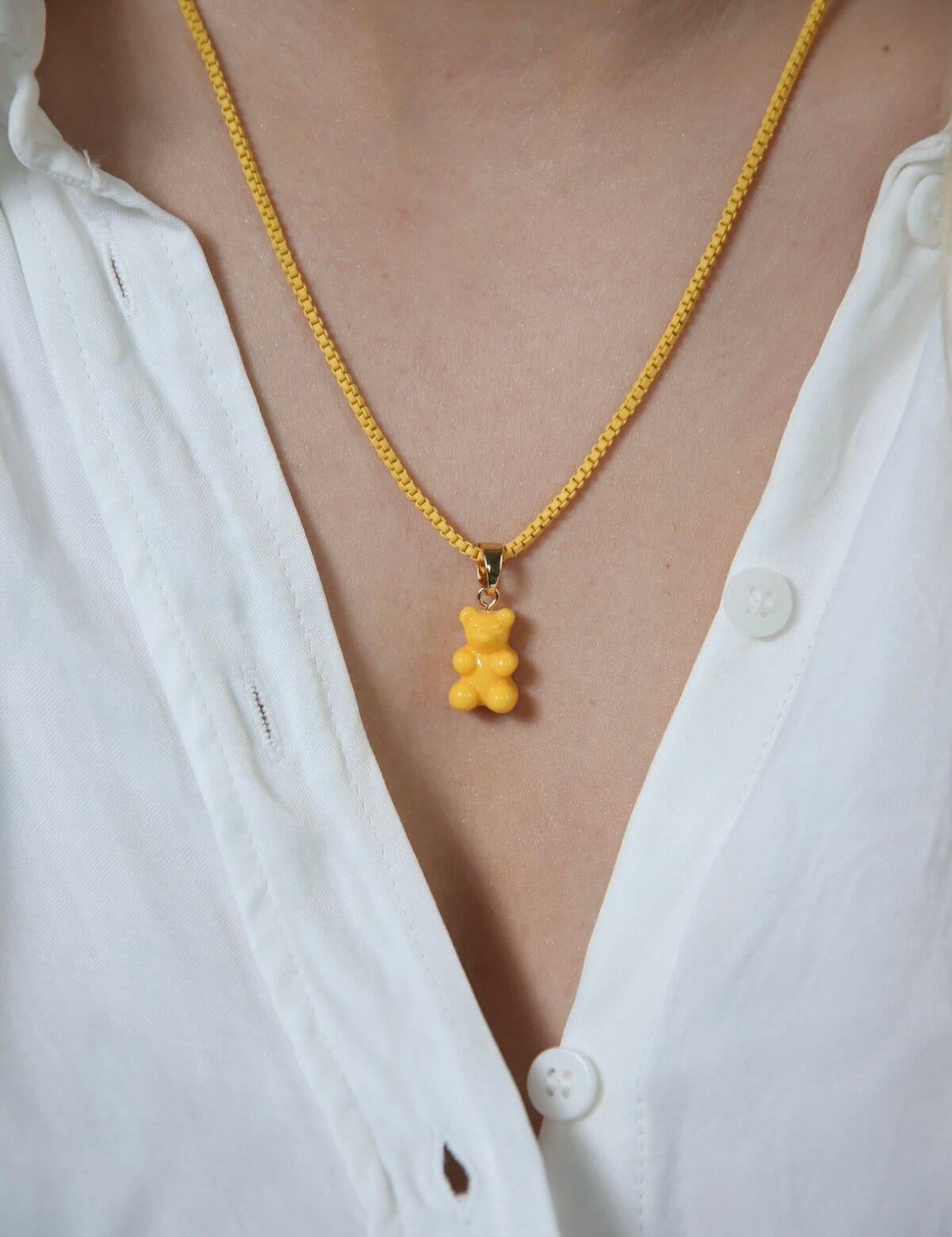 CRYSTAL HAZE - Classic Nostalgia Bear Pendant | Yellow