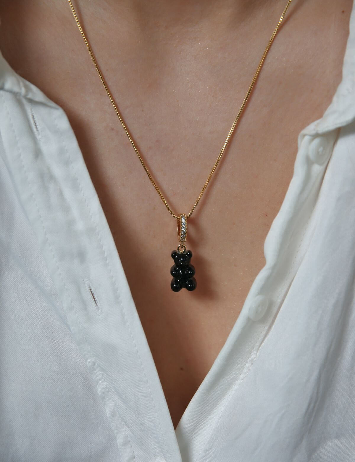 CRYSTAL HAZE - Pave Nostalgia Bear Pendant | Black
