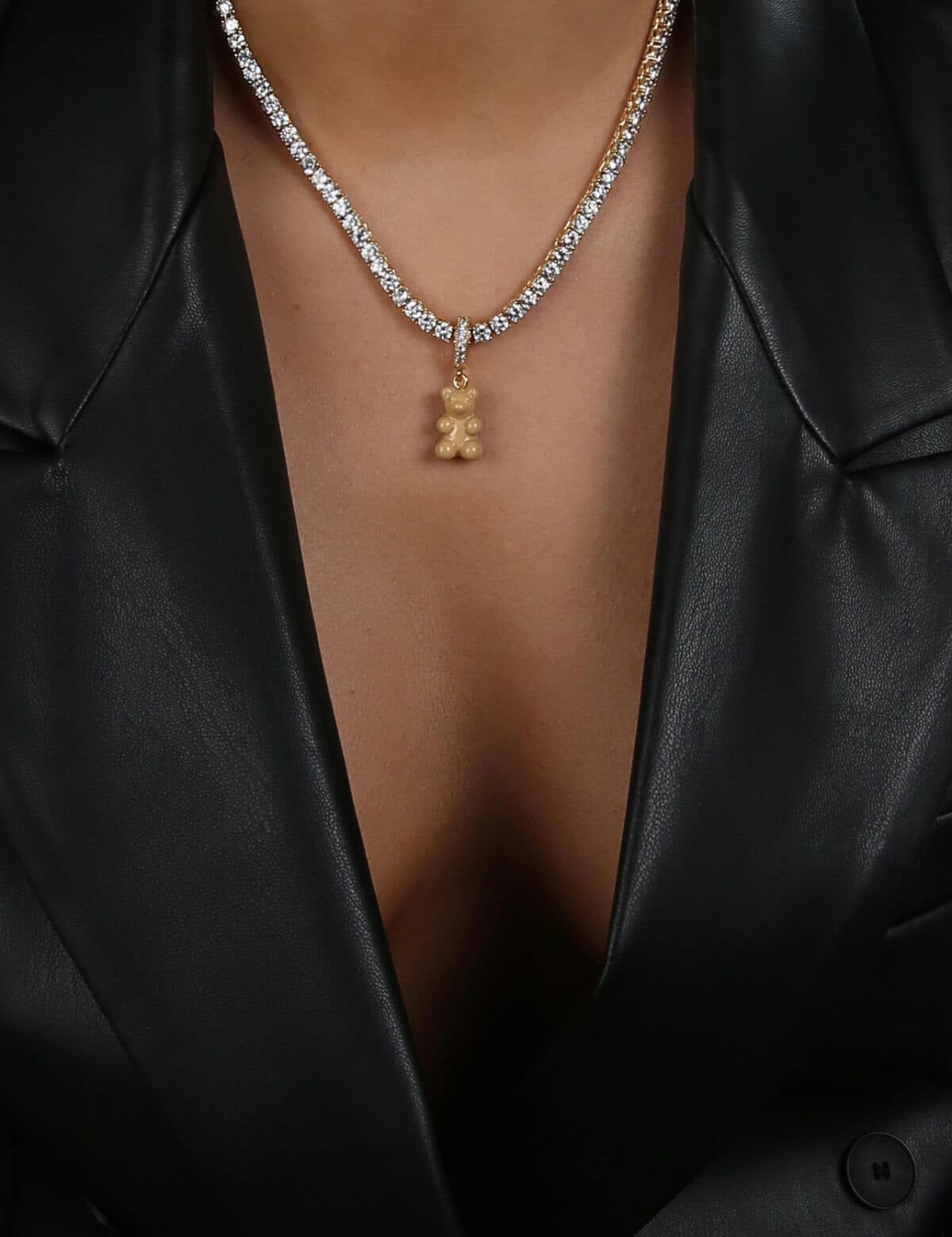 CRYSTAL HAZE - Pave Nostalgia Bear Pendant | Caramel