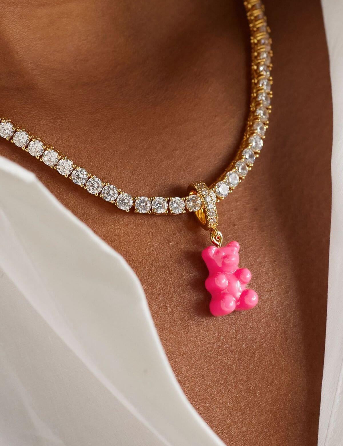 CRYSTAL HAZE - Pave Nostalgia Bear Pendant | Cosmopolitan