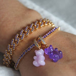 CRYSTAL HAZE - Pave Nostalgia Bear Pendant | Purple