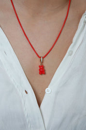 CRYSTAL HAZE - Pave Nostalgia Bear Pendant | Red
