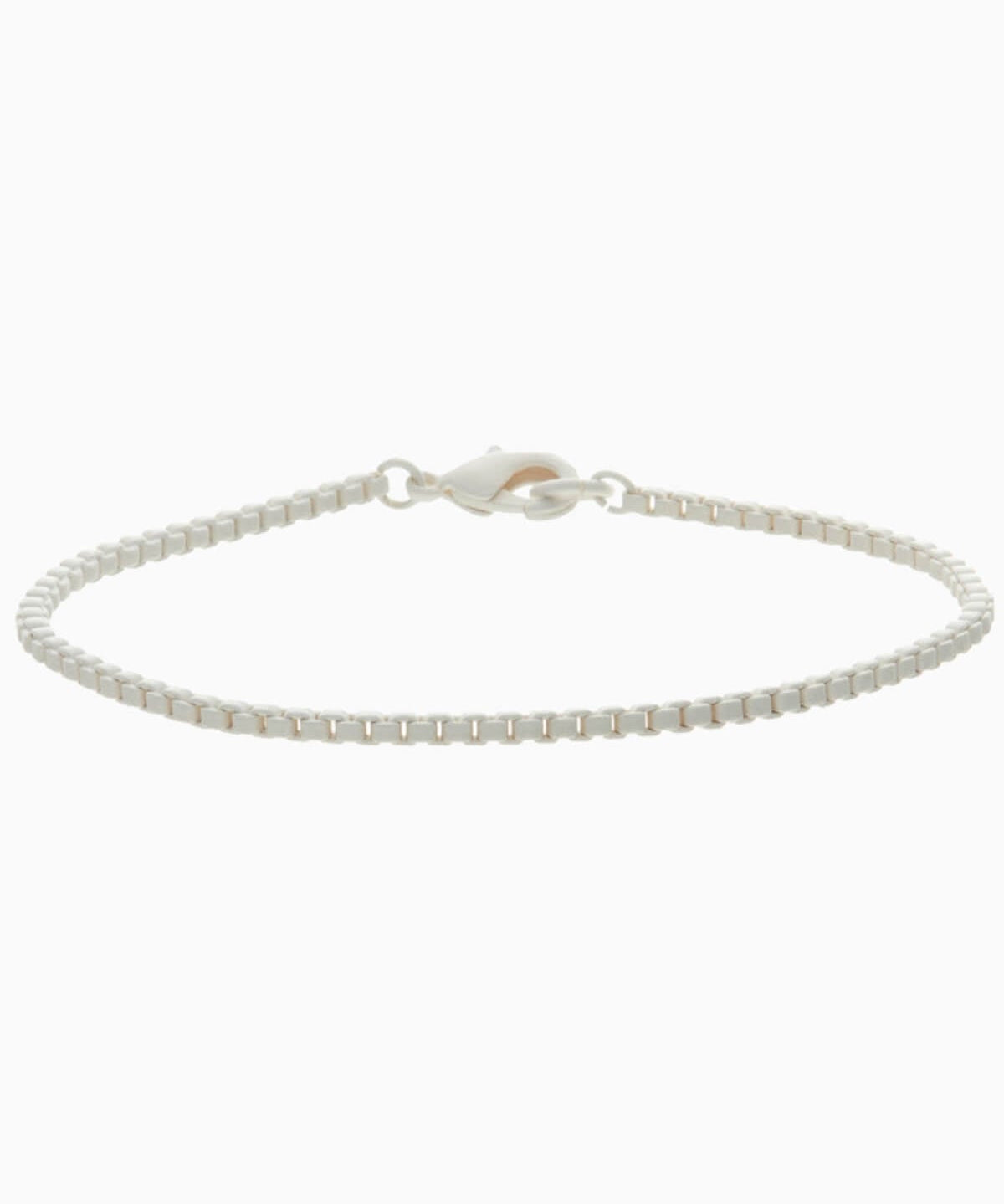 Crystal Haze Plastalina bracelet in white enamel beads, on a white background.