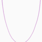 Crystal Haze Plastalina necklace in lavender enamel, close-up flat lay