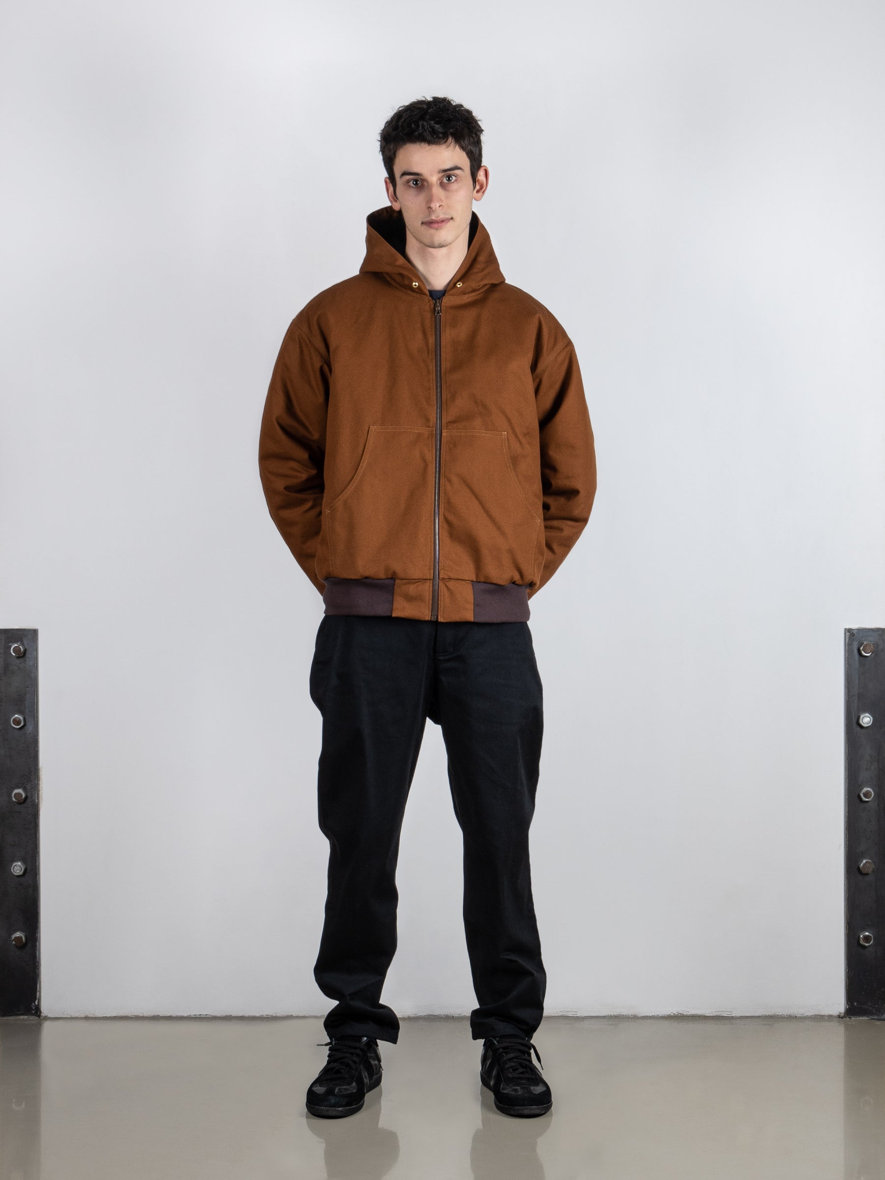 Rust Reversible Brisbane Moss® Cotton Jacket with patch pockets