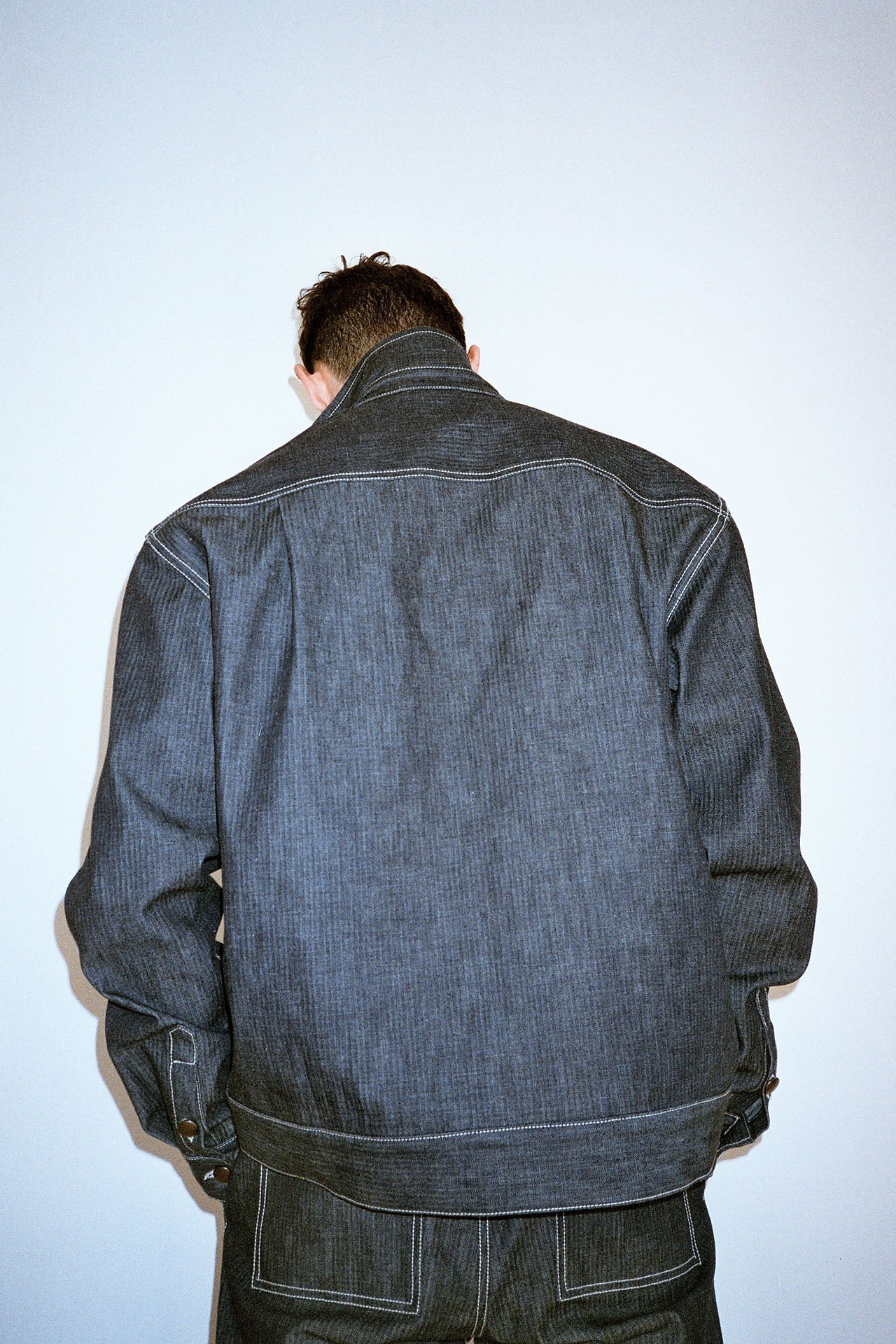 Washed Black Denim Jacket - Reverse View