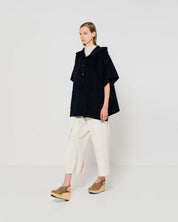 EMIN + PAUL - Cashmere Cape with Hood | Navy Blue