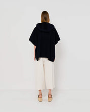 EMIN + PAUL - Cashmere Cape with Hood | Navy Blue