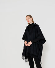 EMIN + PAUL - Fringe Wool Poncho | Black
