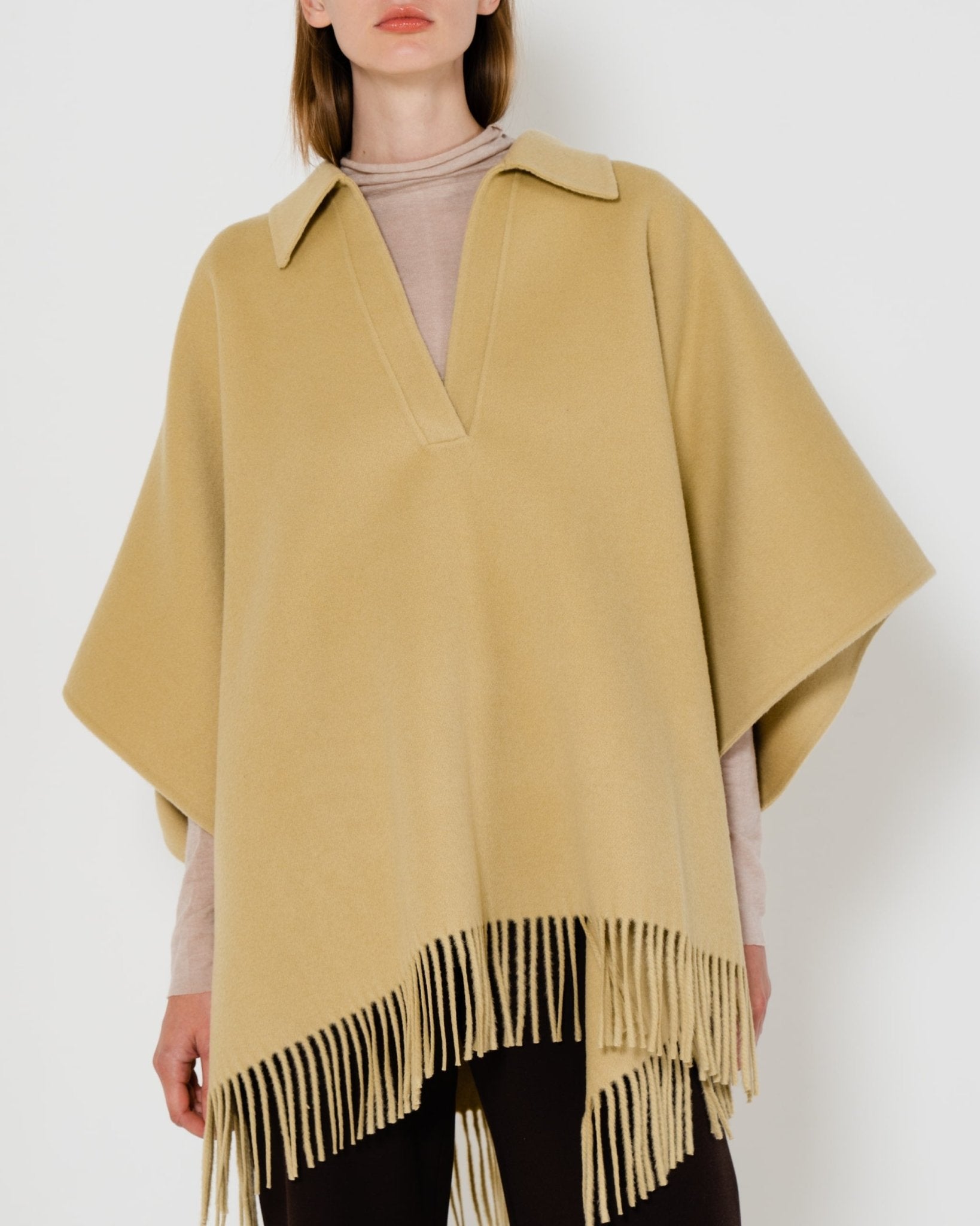 EMIN + PAUL - Fringe Wool Poncho | Camel