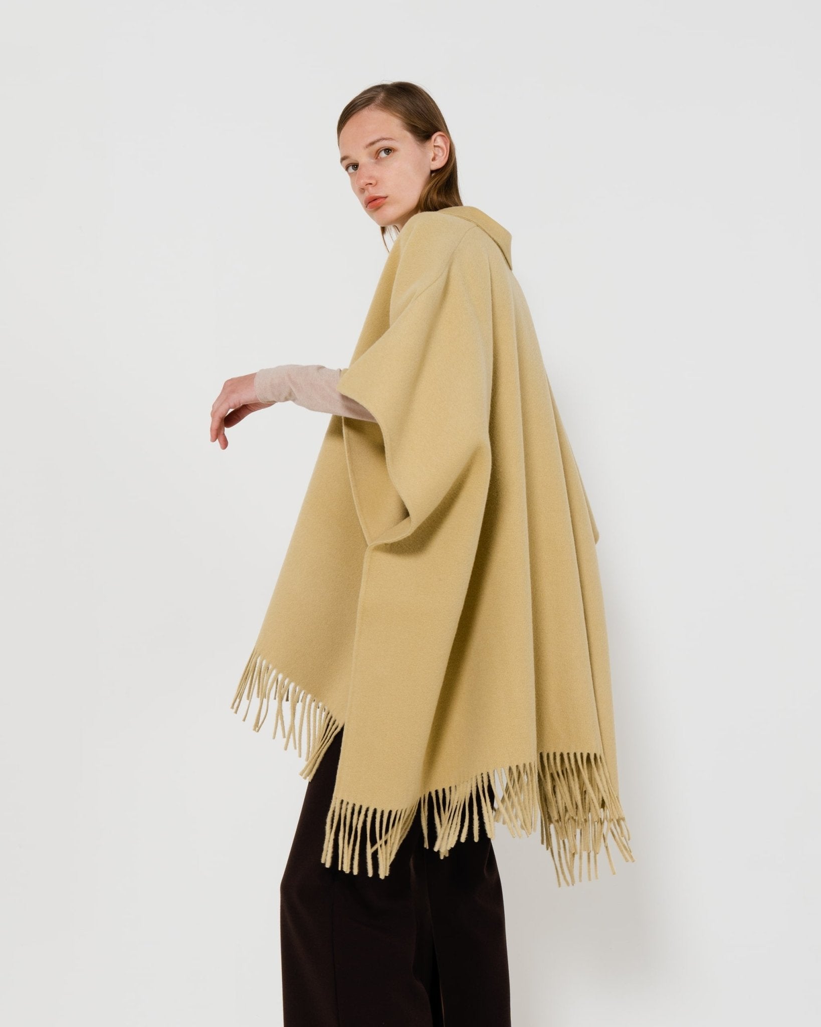EMIN + PAUL - Fringe Wool Poncho | Camel