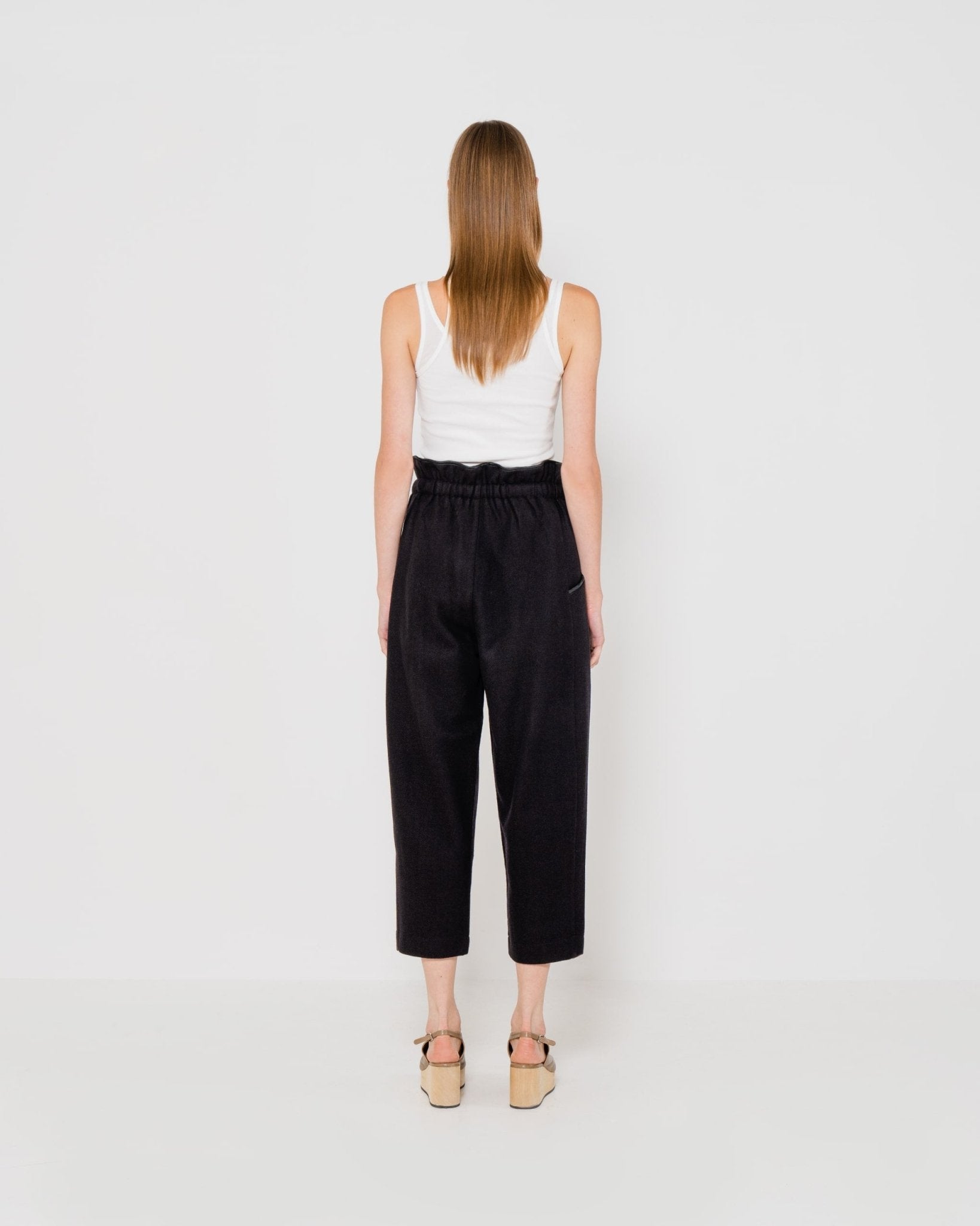 EMIN + PAUL - Wool Paperbag Trousers | Black