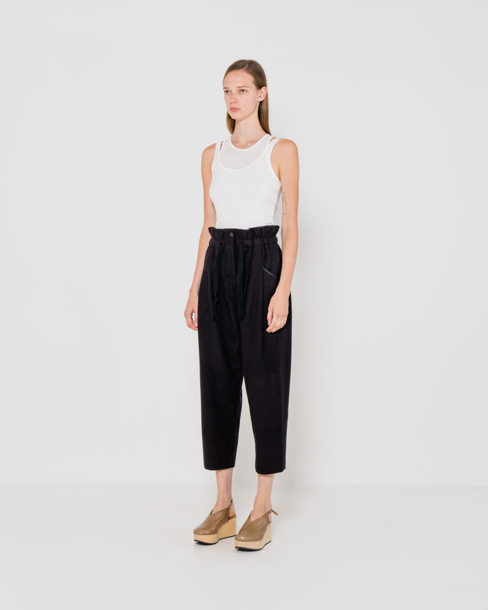 EMIN + PAUL - Wool Paperbag Trousers | Black