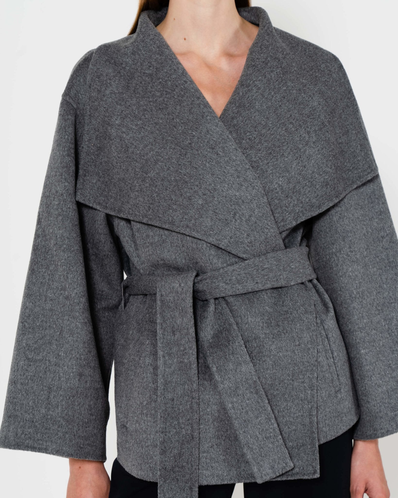 EMIN + PAUL - Wrap-over wool coat | Grey