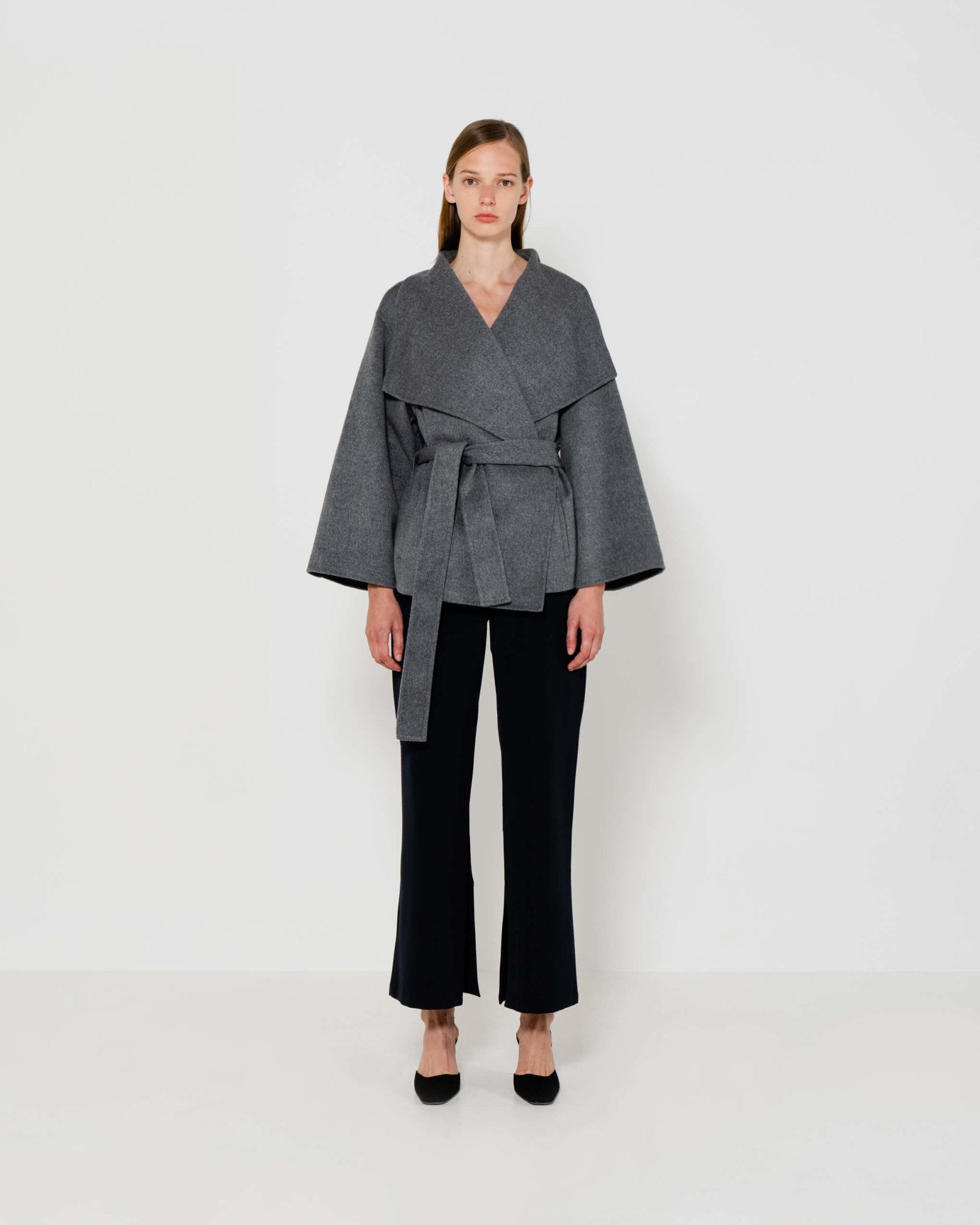 EMIN + PAUL - Wrap-over wool coat | Grey